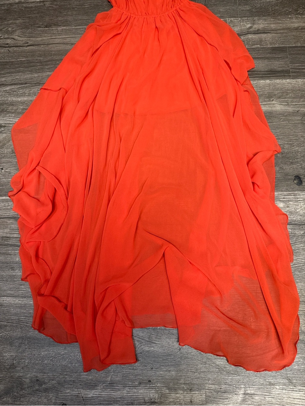 Soprano Coral Orange Chiffon Flowy Dress XS - Picture 4 of 7